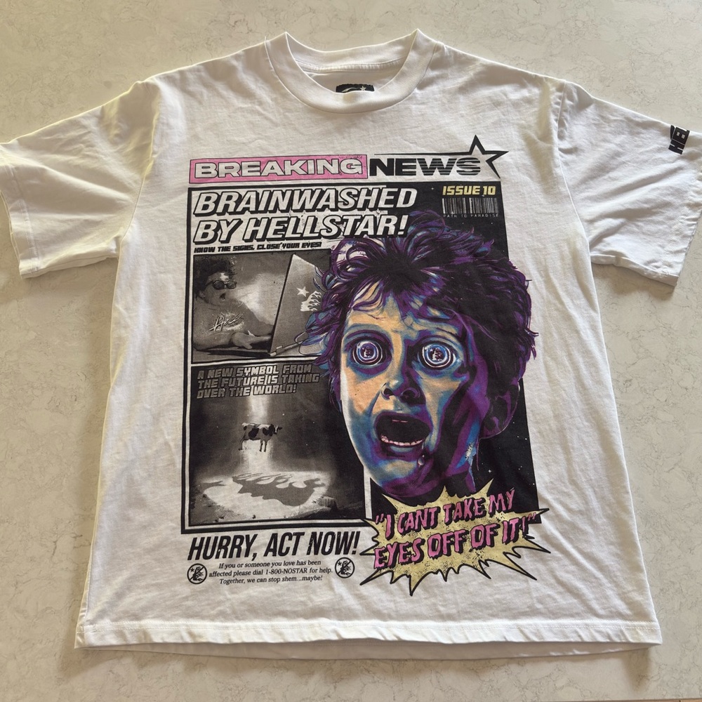 HellStar “Breaking News” Over-Sized Graphic Tee - Medium